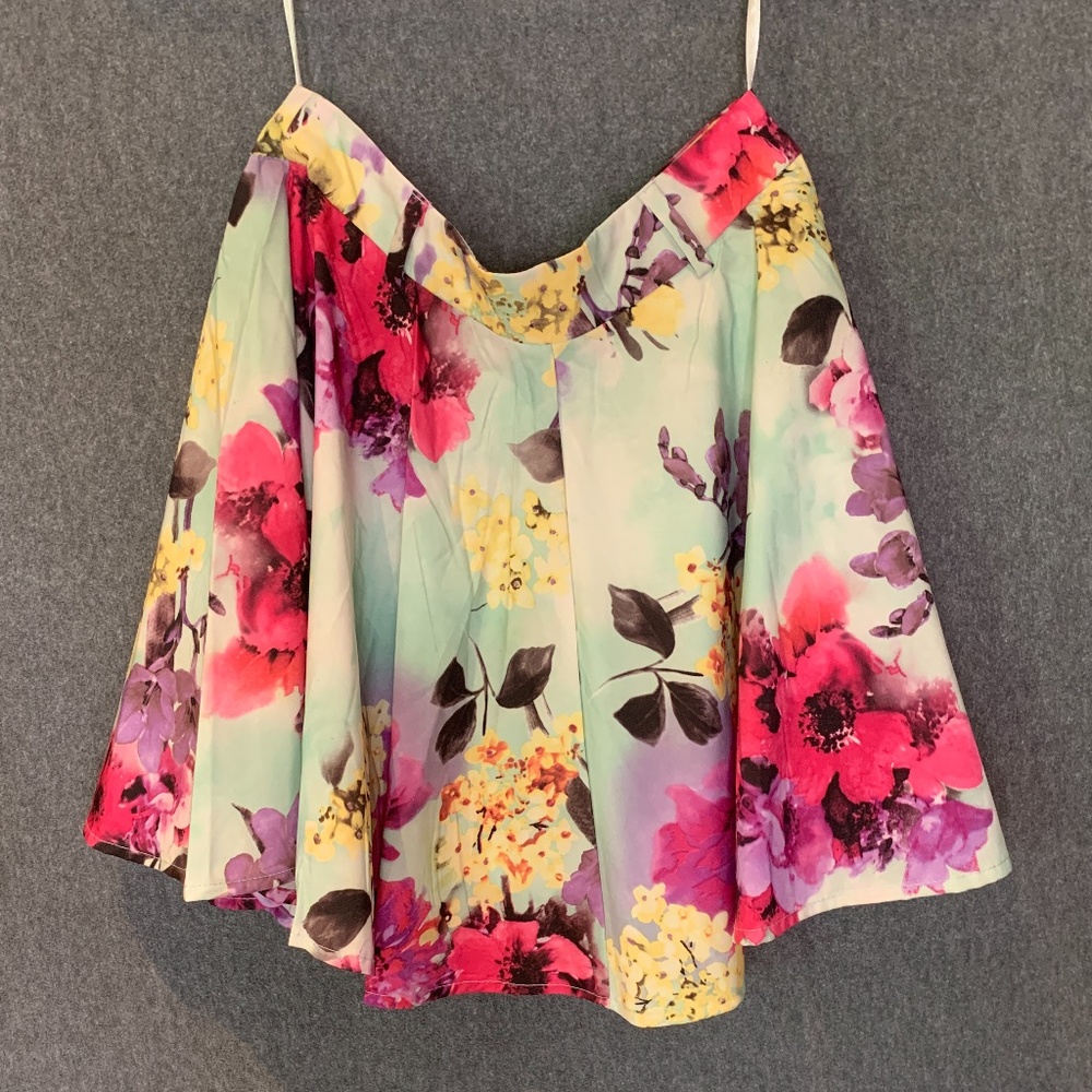 Paper Heart Floral Mini Skirt